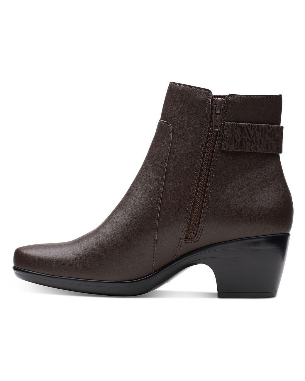 Clarks Emily Holly Leather Laceless Ankle Boots in Brown | Lyst