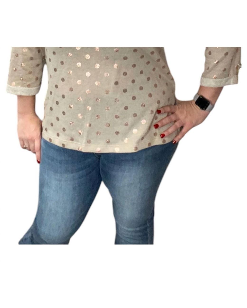 Honeyme Blue Dot Tunic Top