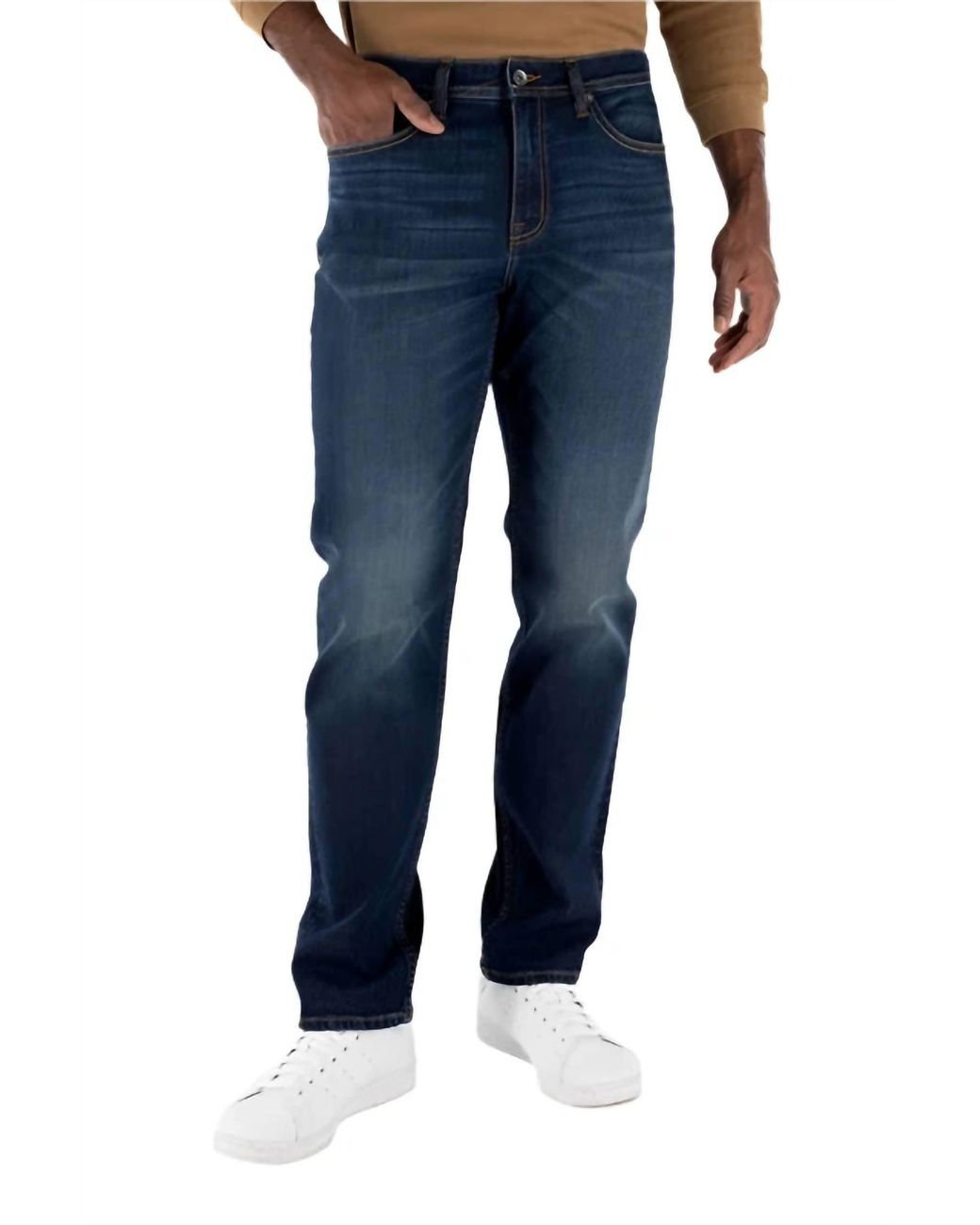 DEVIL-DOG Blue Athletic Fit Stretch Jeans for men