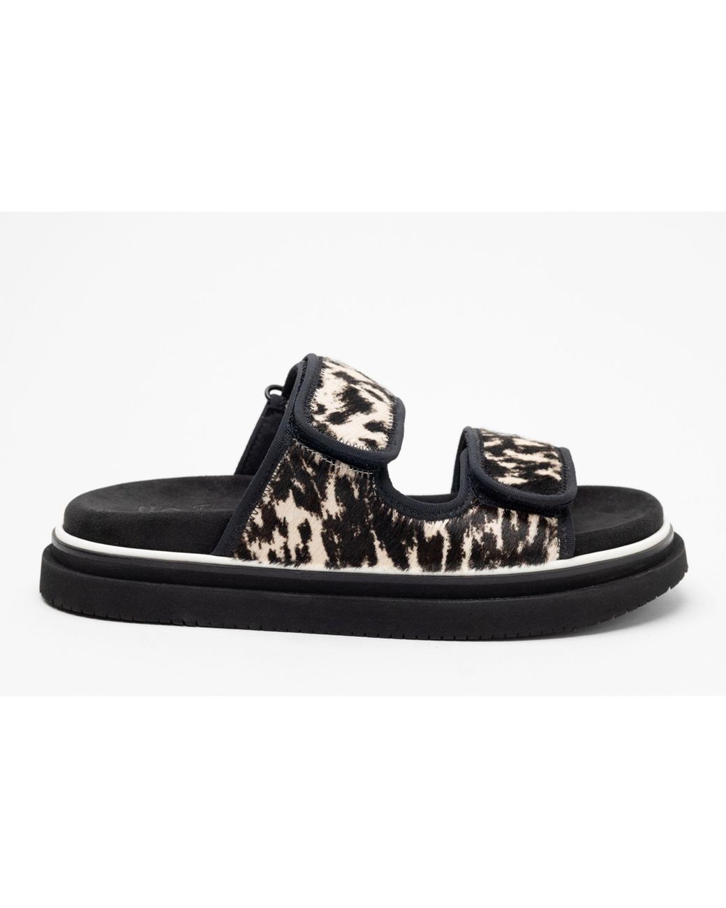 Hogan Black Double-Strap Flat Sandals