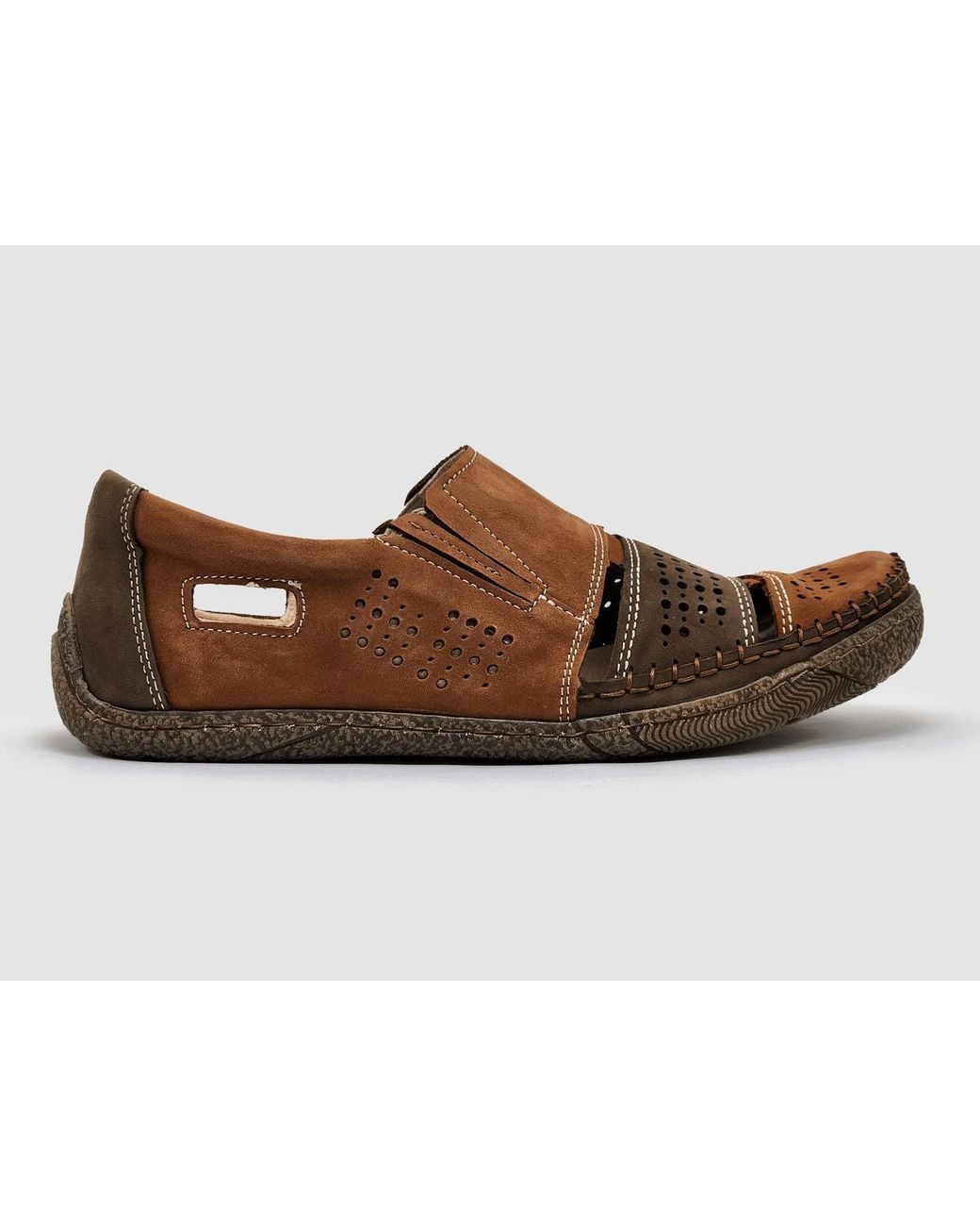 KCR Group Brown Vacation Leather Sandals