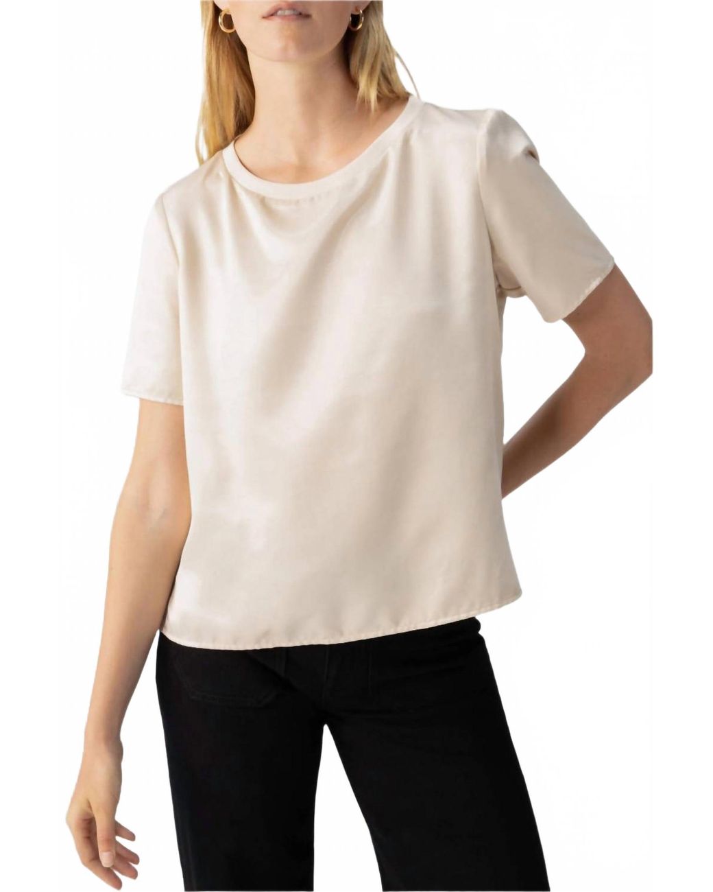 Sanctuary White Timeless Satin Tee