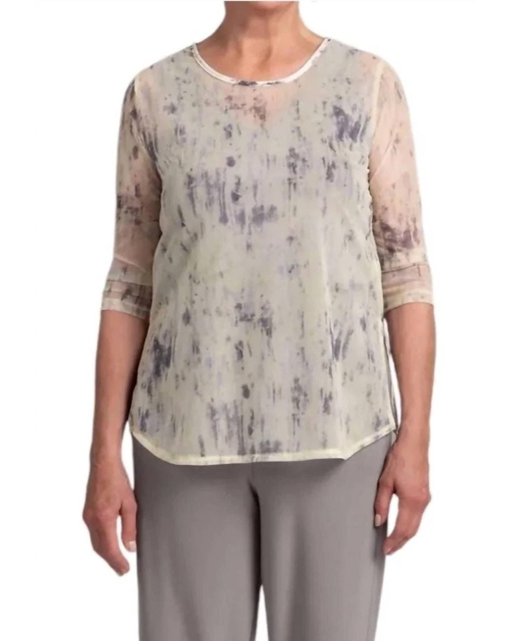 Sympli Gray Raglan Cinch Top