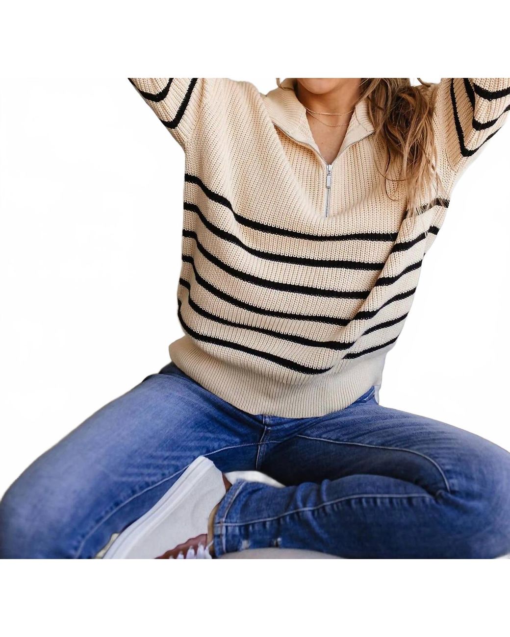 Ampersand Ave Blue Halfzip Sweater