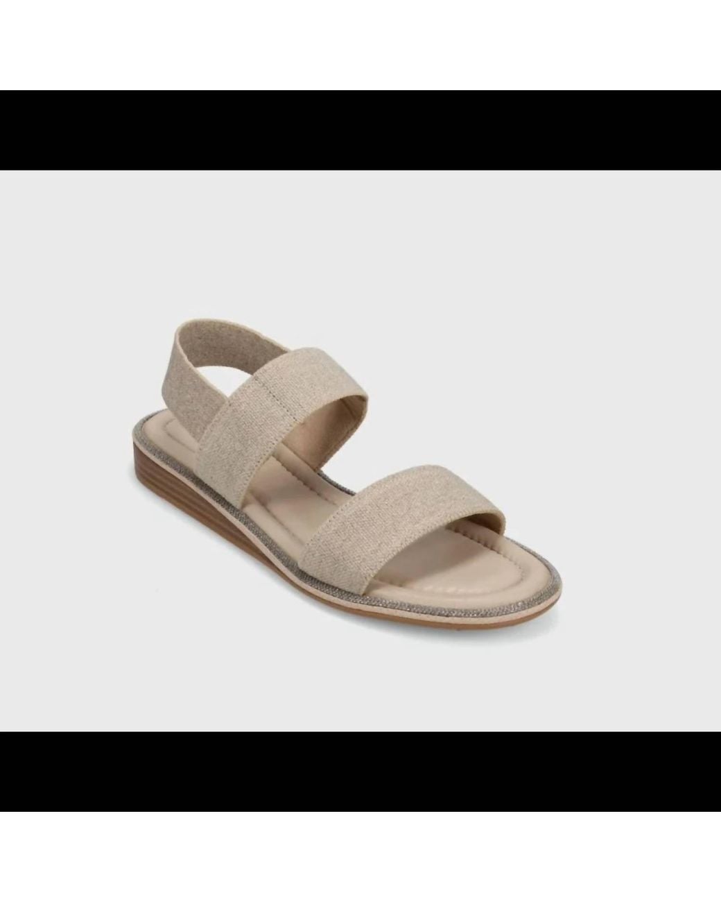 Vaneli Black Bordy Elastic-Strap Sandal