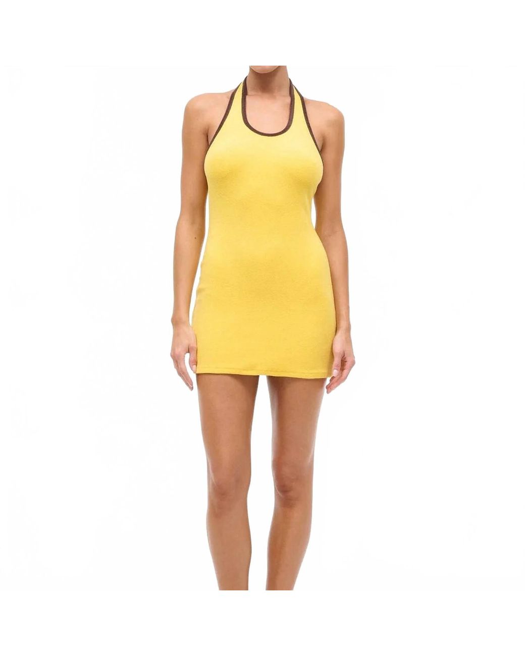 Staud Yellow Dara Mini Dress
