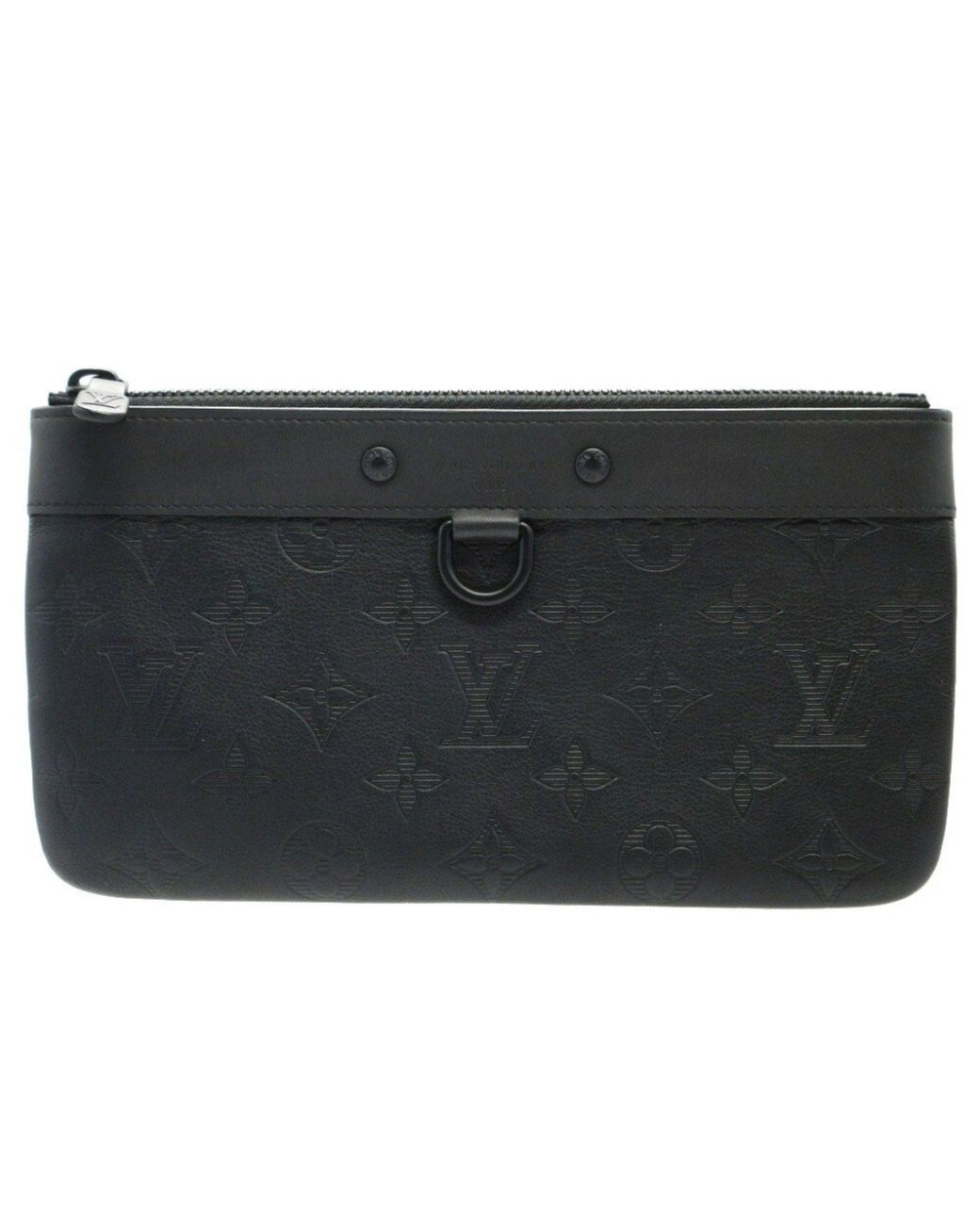 Pre-owned Louis Vuitton Discovery Pochette Monogram Shadow Pm Black