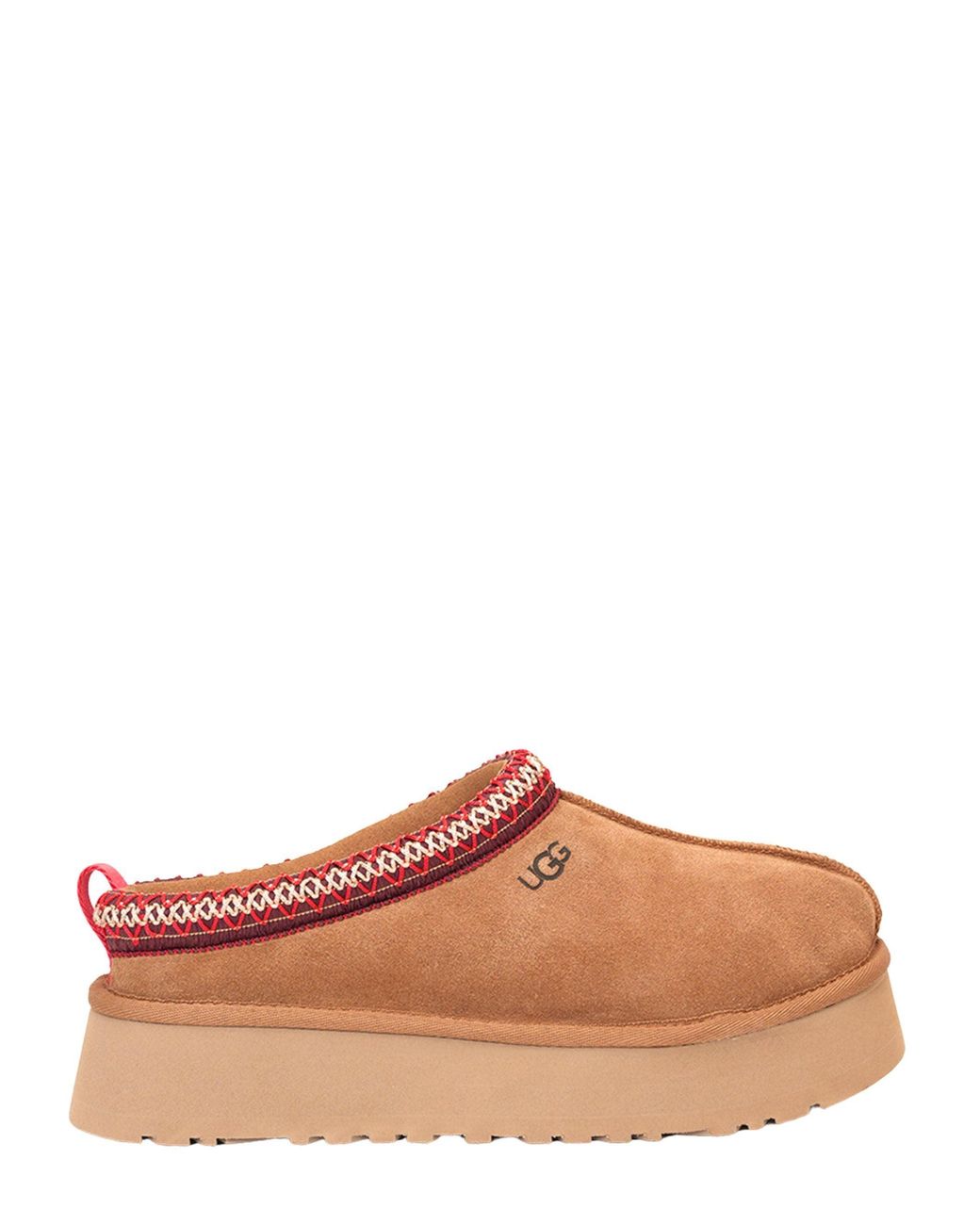 Ugg Brown Woven Trim Suede Sandals