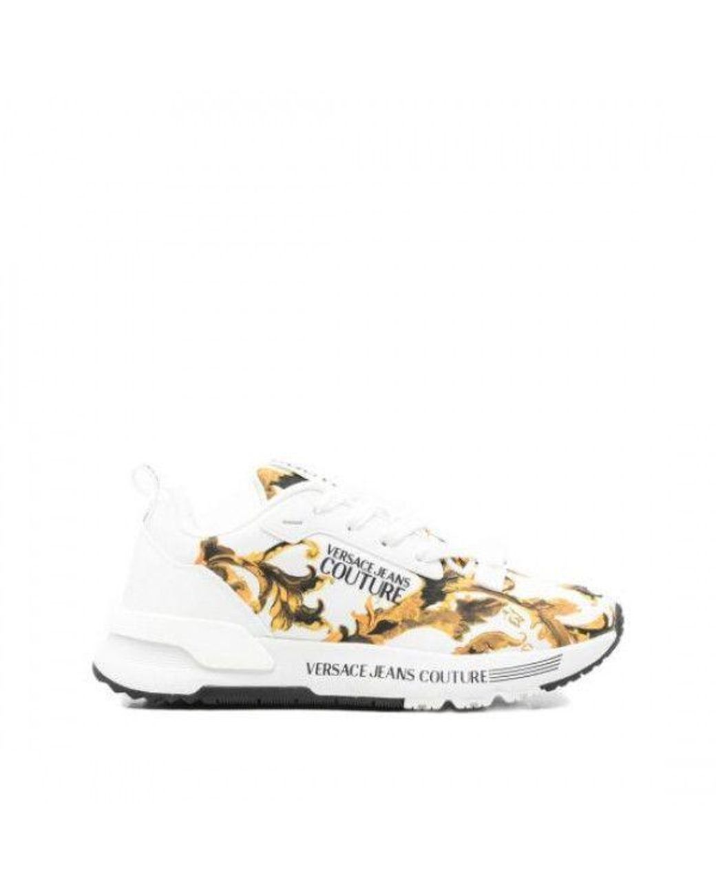 Versace White Outline Baroque Dynamic Sneakers
