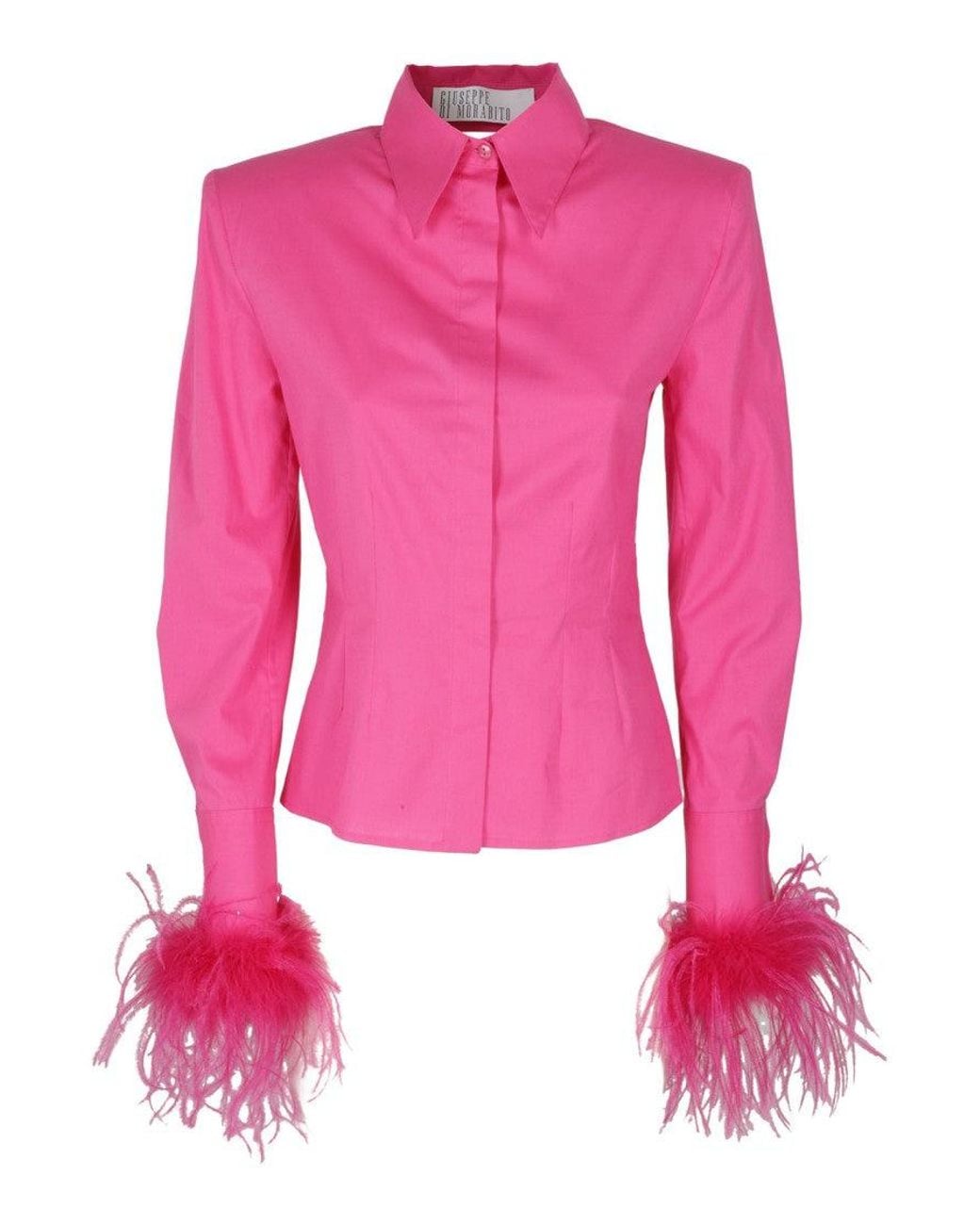 GIUSEPPE DI MORABITO Pink Fuchsia Poplin Shirt With Cut-Out Details