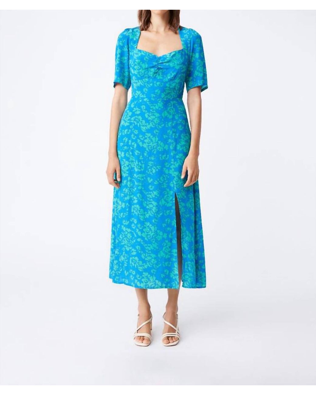 Suncoo Crista Midi Dress in Blue | Lyst