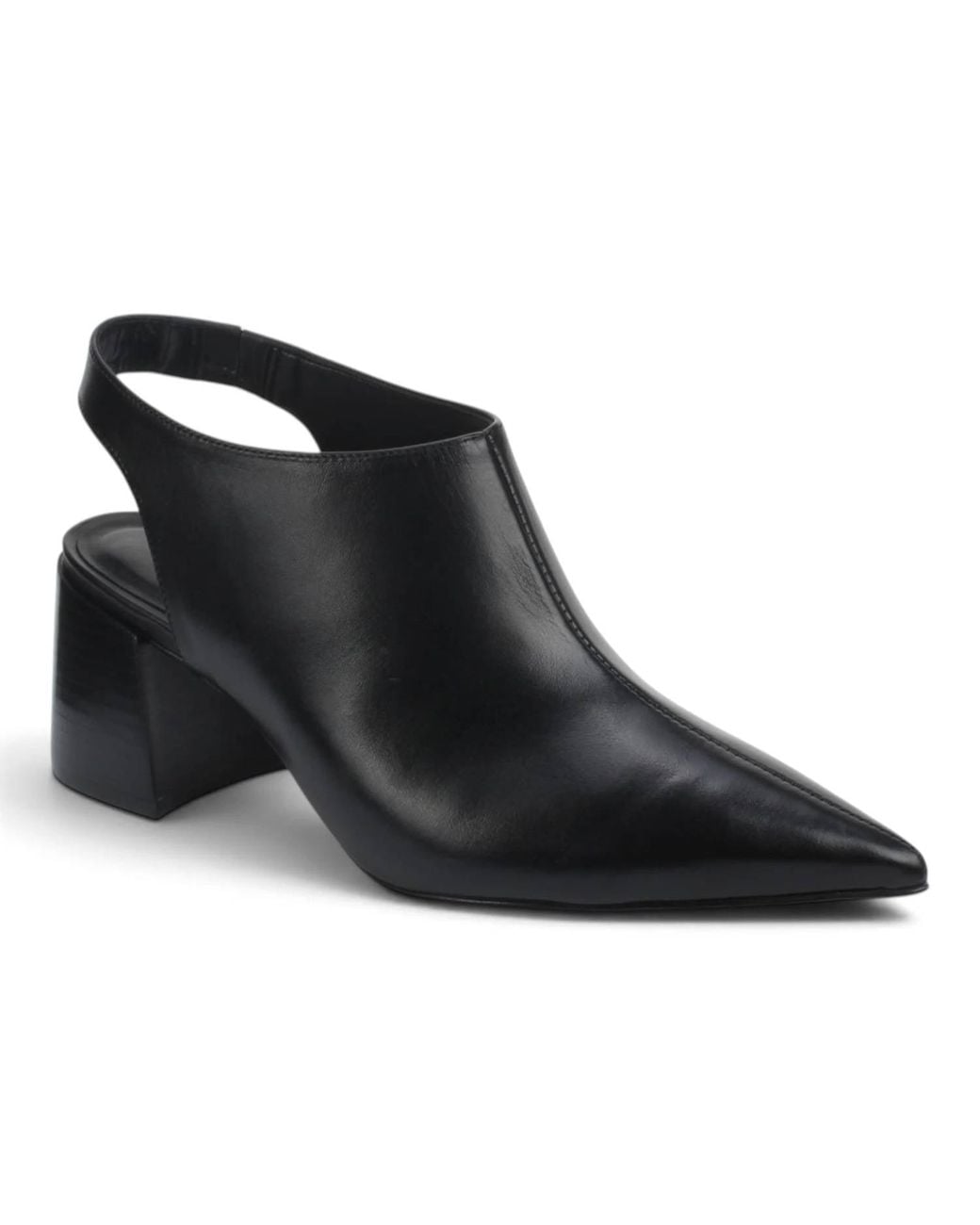 Carrano Black Leather Slingback Mule