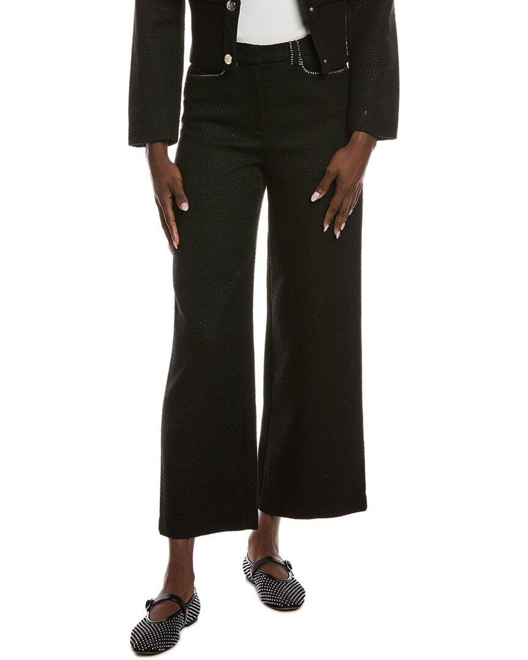 Maje Black Tweed Pant