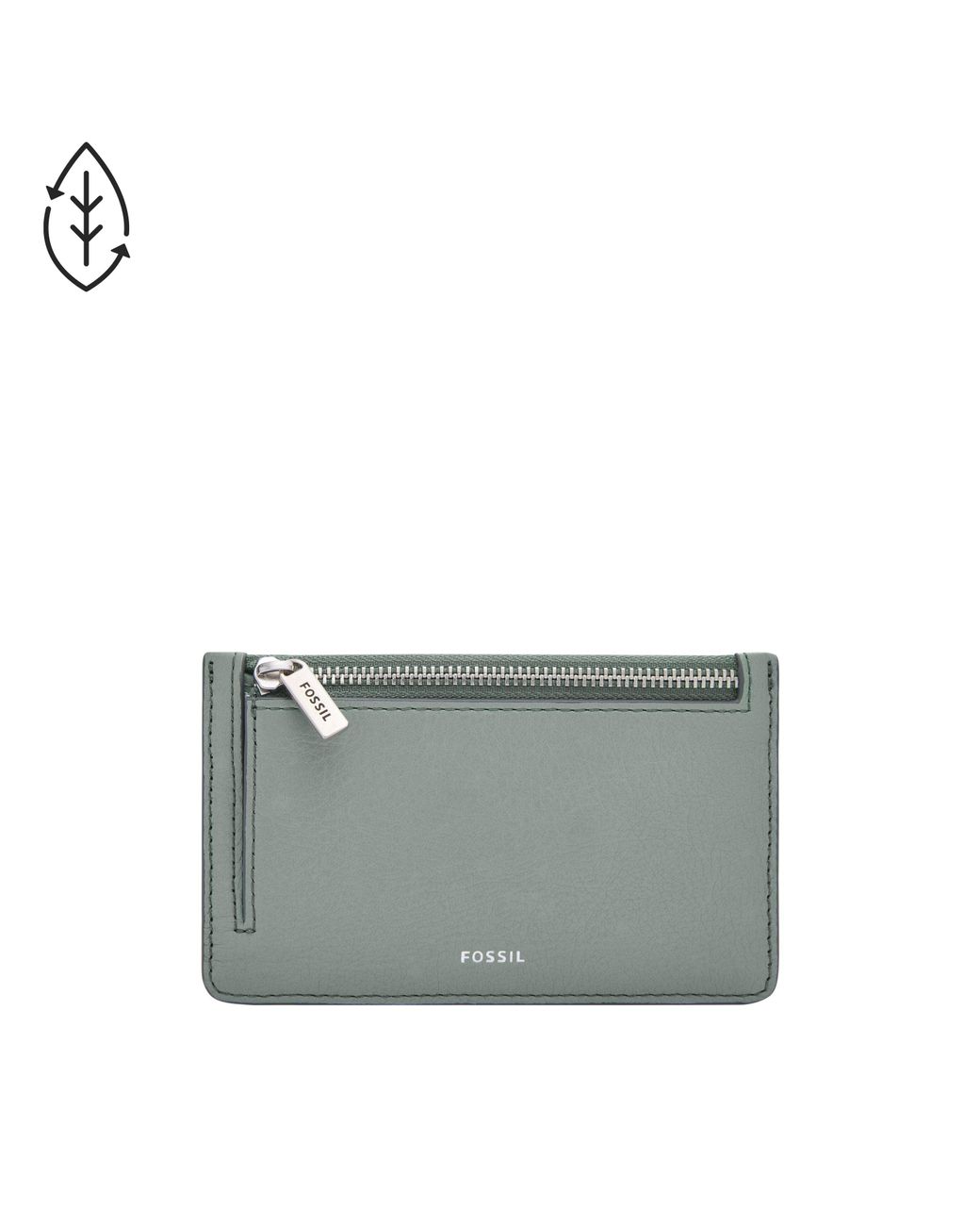 Fossil Logan Eco Leather Zip Card Case in Gray Lyst