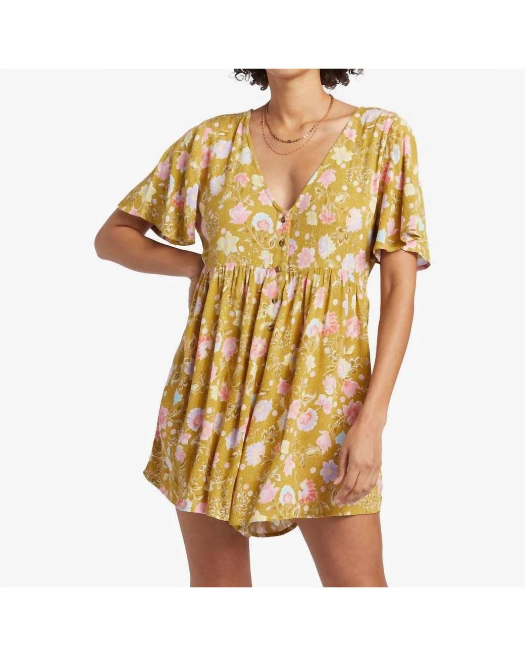 Billabong Yellow Spring Daze Romper