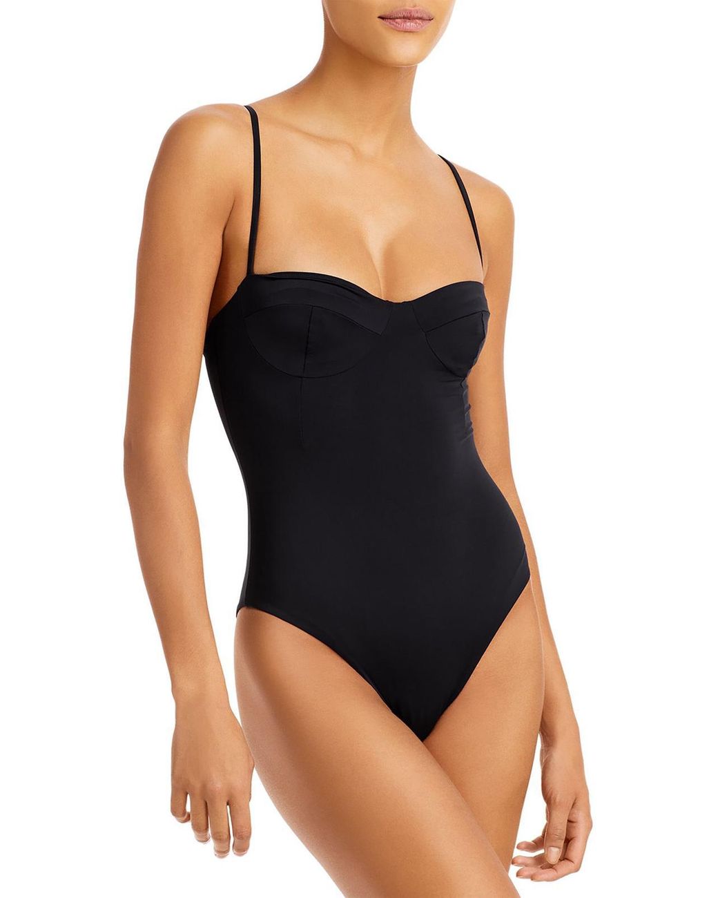 Haight Vintage Solid Adjustable One piece Swimsuit In Black Lyst