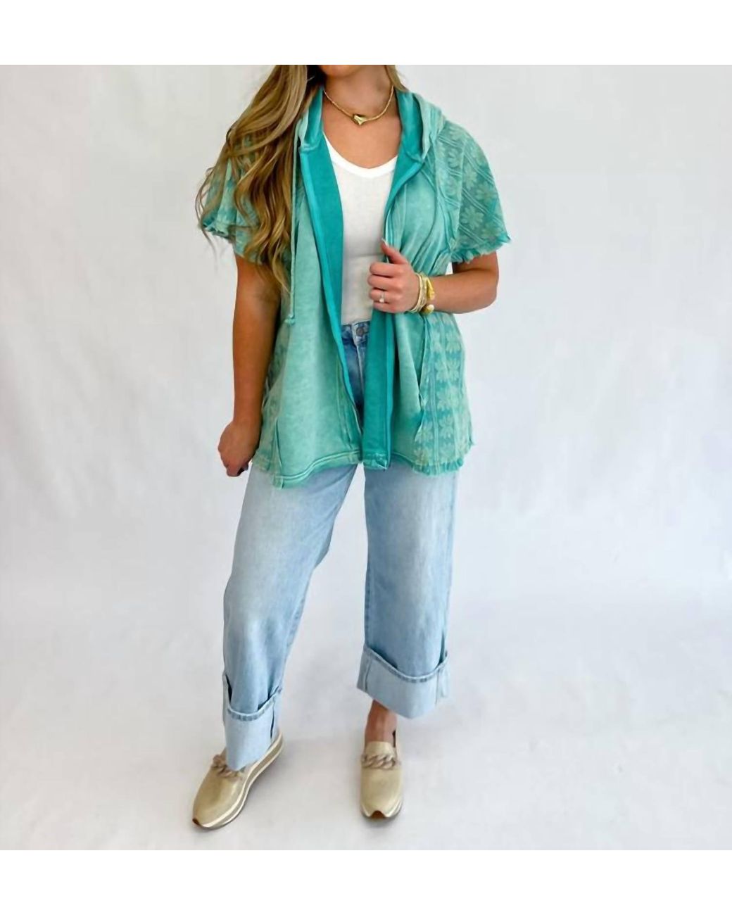 Ora Hooded Jacket in Blue
