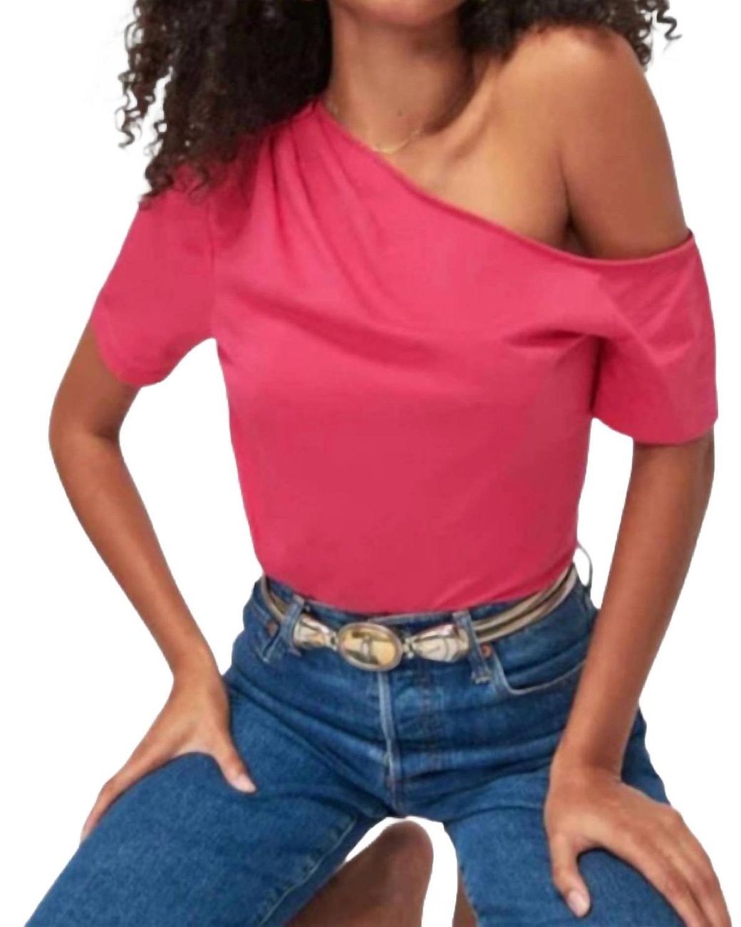Nation Ltd Red Randa Draped Tee