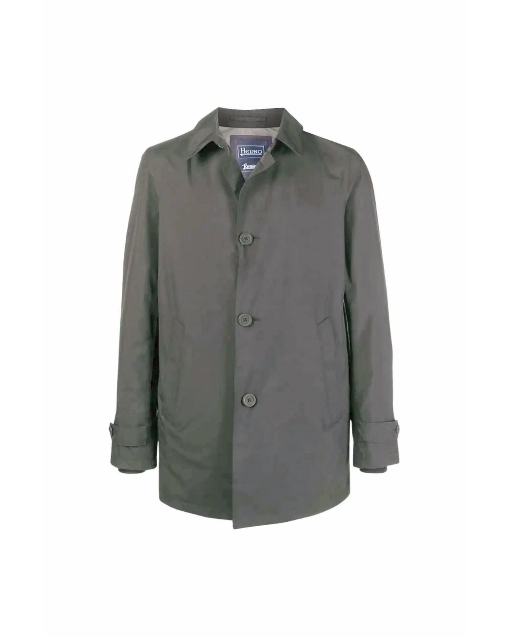 Herno Gray Single Breasted Buttoned Coat for men