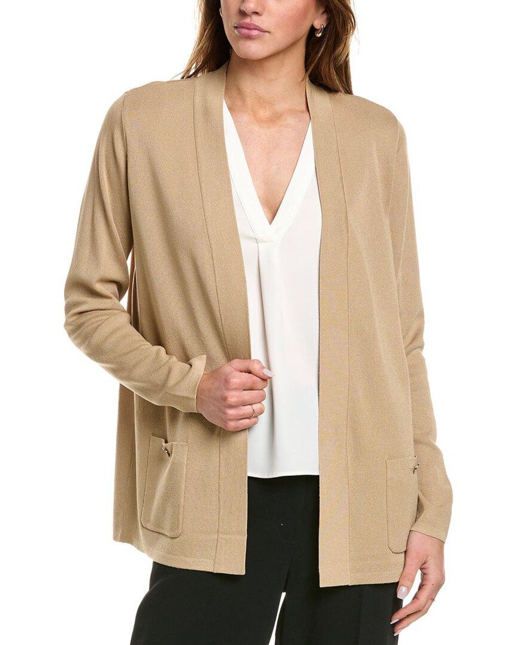 Anne Klein Malibu Cardigan in Natural | Lyst
