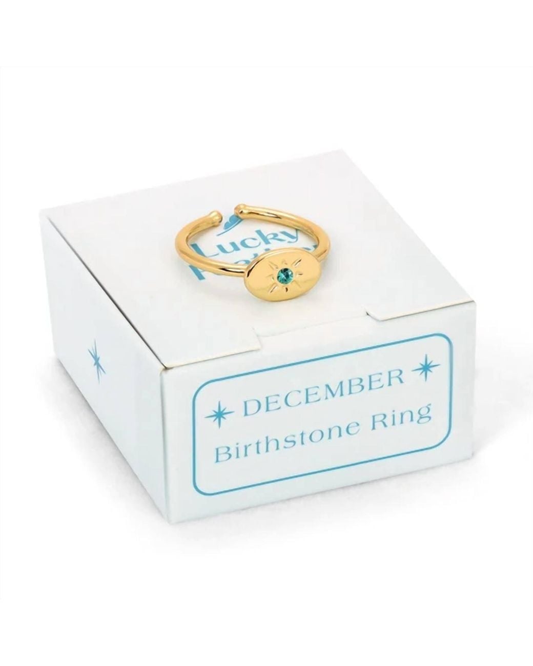 Lucky Feather Birthstone Signet Rings in Blue | Lyst