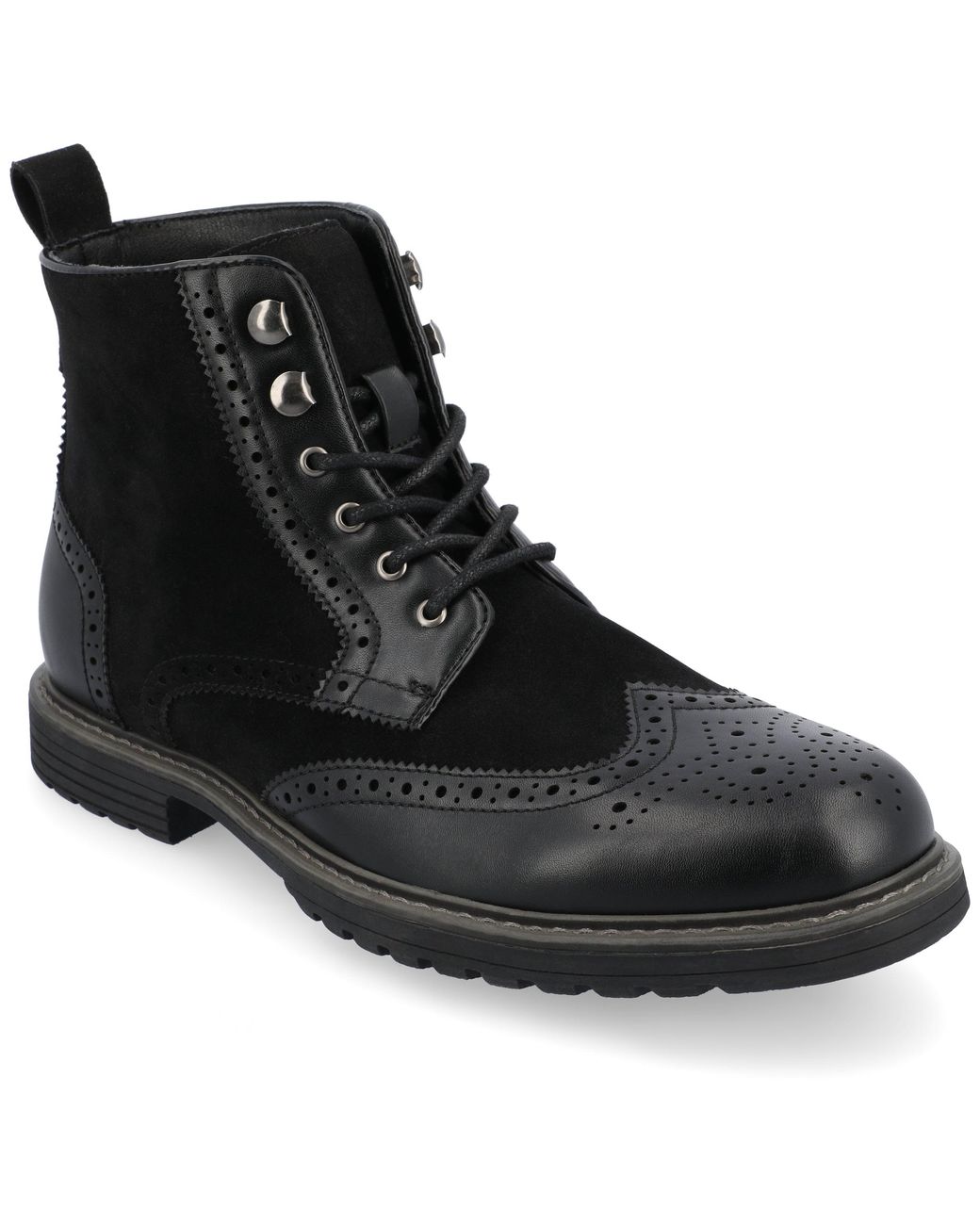 Vance Co. Black Virgil Wingtip Ankle Boot for men