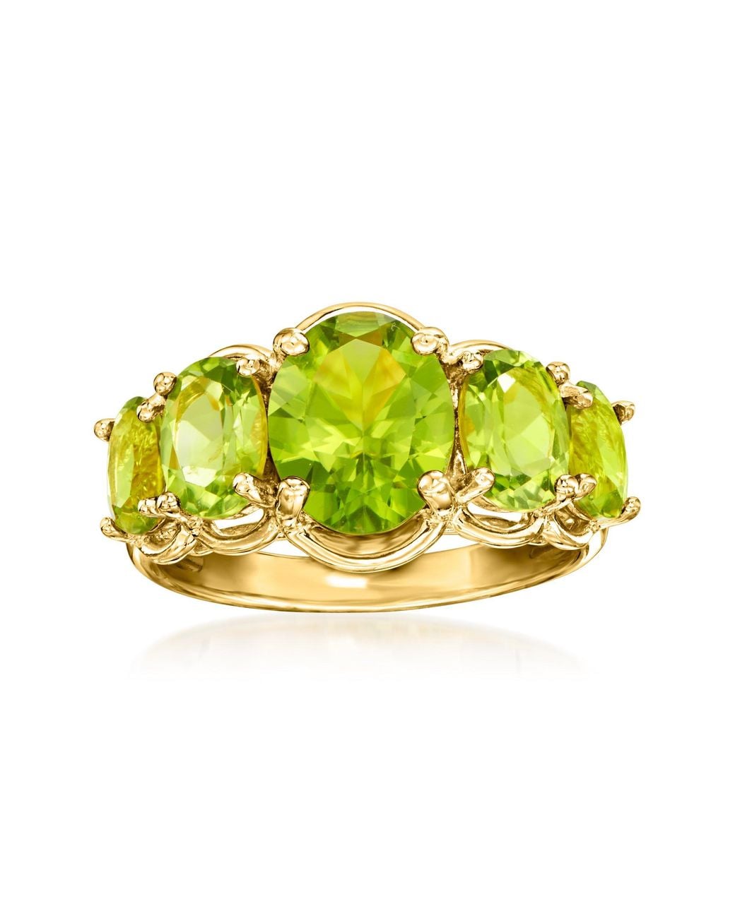 Ross-Simons Yellow Peridot 5-Stone Ring