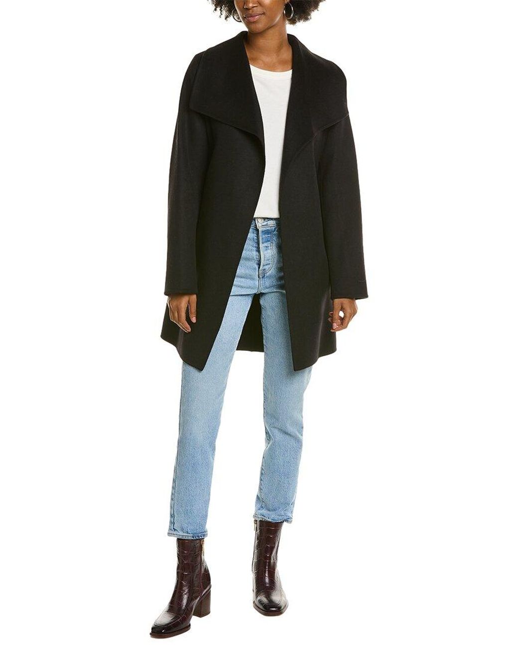 Tahari ella wool blend deals wrap coat