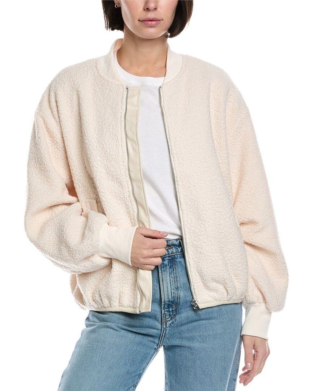 Fate Natural Teddy Fleece Bomber Jacket