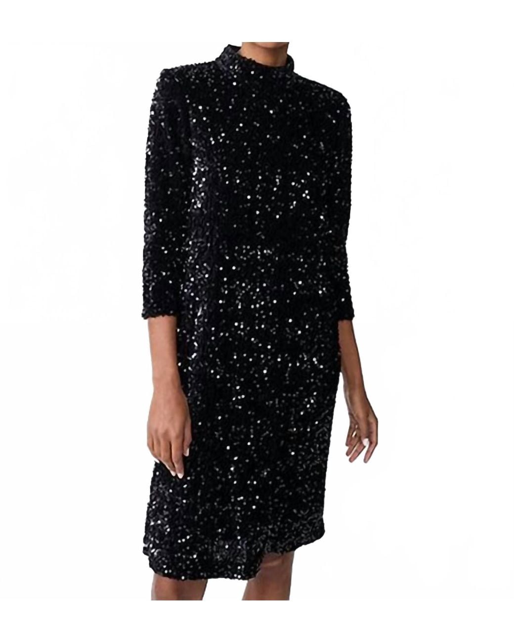 J.McLaughlin Black Sequin Shift Dress