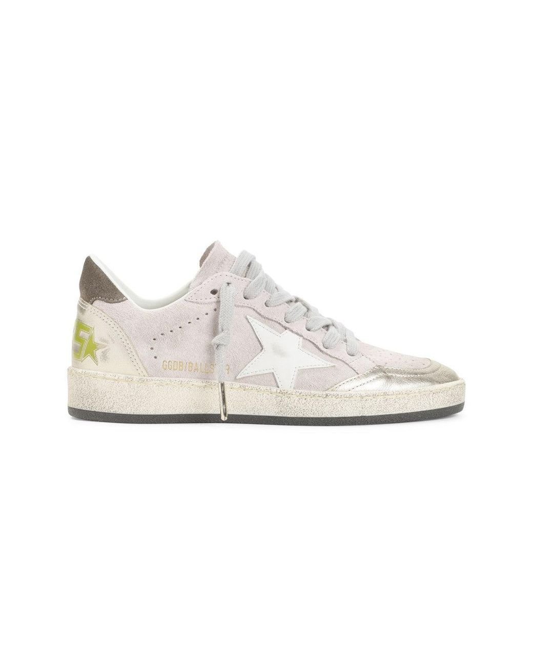 Golden Goose Ballstar Cow Leather Sneakers in White | Lyst