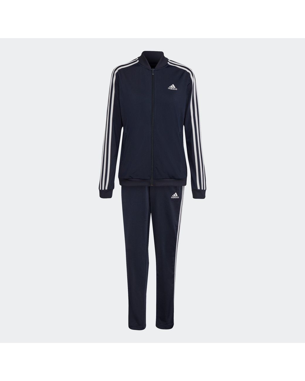 adidas Essentials 3-Stripes Track Suit in Blue | Lyst