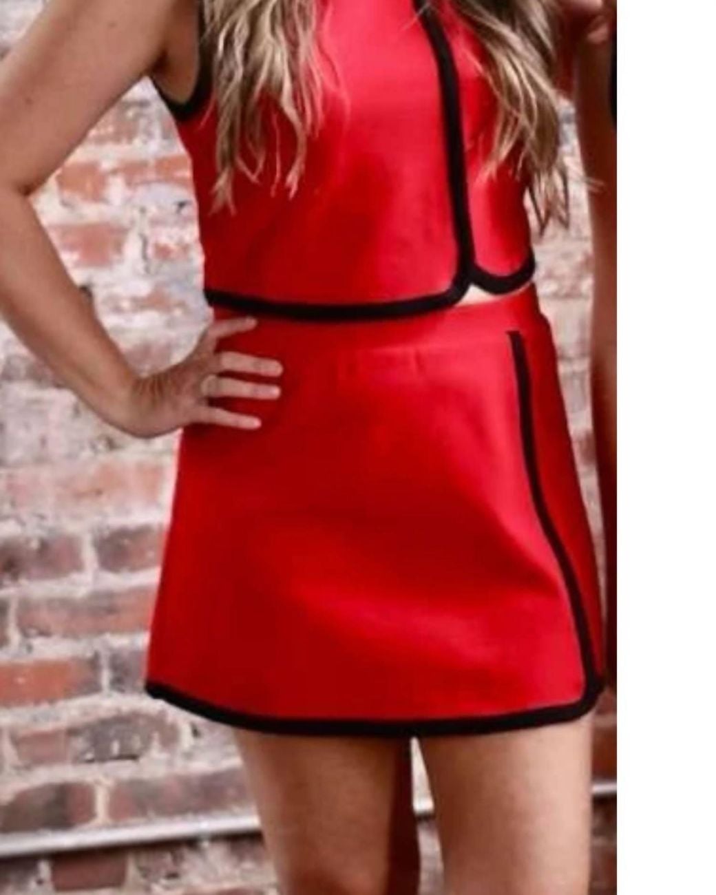 Red Solid Color Line Day + Moon Claire A-Line Mini Skirt in Red | Lyst