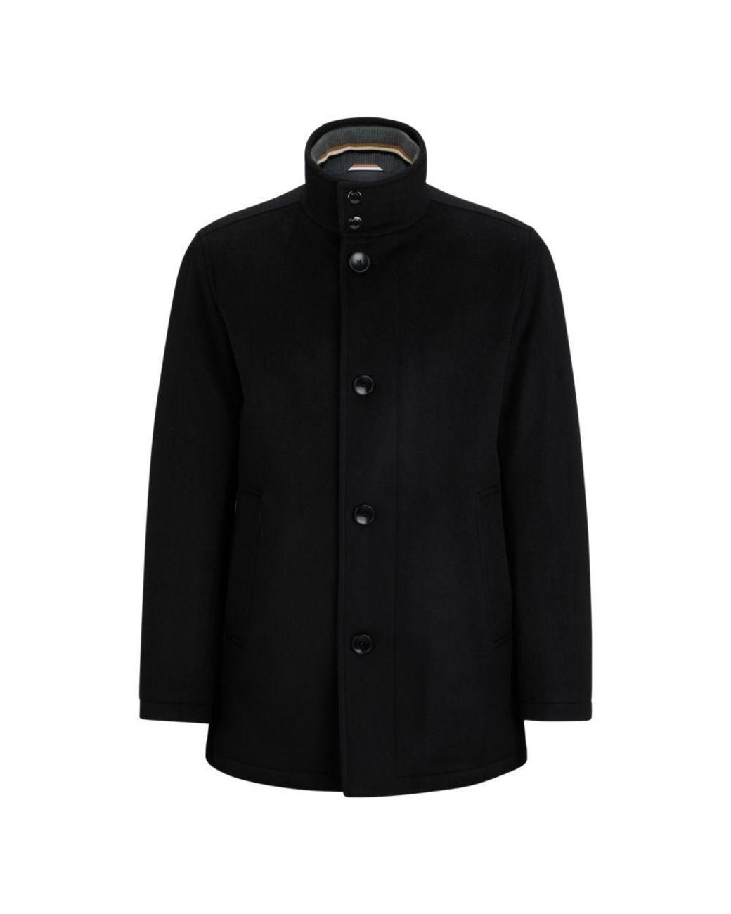 BOSS by HUGO BOSS Relaxed-fit Coat In Virgin Wool And Cashmere in Black for  Men | Lyst