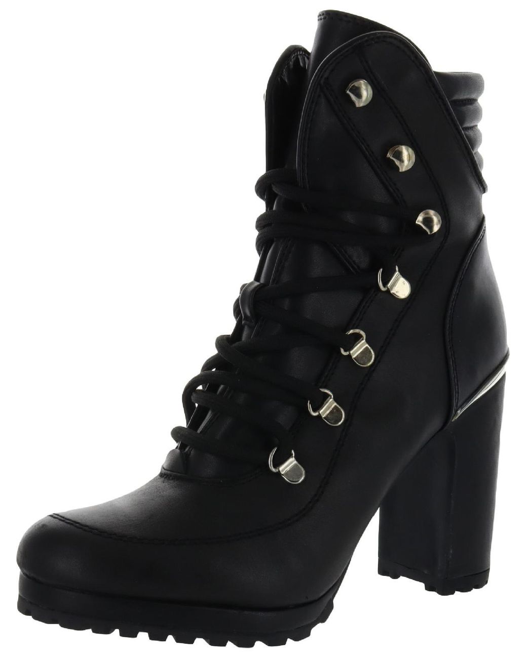 DKNY Lenni Laceup Lace Up Platform Boots in Black Lyst