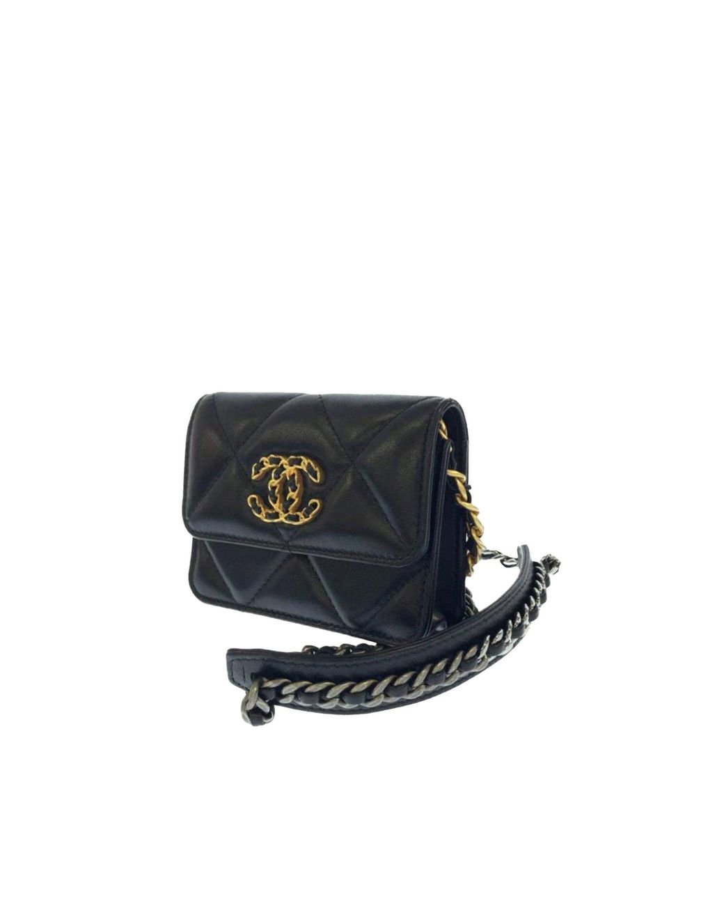 Chanel 19 Flap Wallet On Chain Lambskin Leather (pre-owned) in