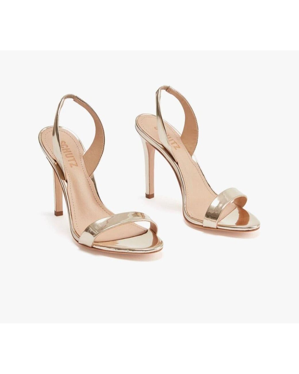 Slingback Gold Schutz Heels SCHUTZ SHOES Luriane Sandals Metallic