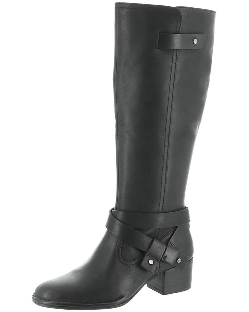 UGG Bandara Tall Leather Stacked Heel Knee high Boots in Gray