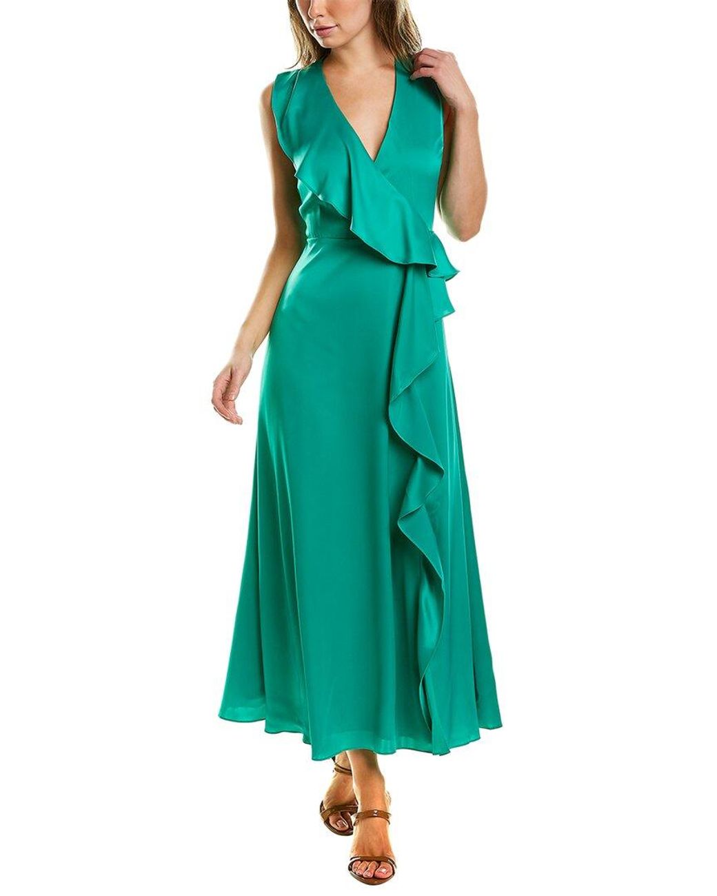 Ted Baker Synthetic Florili Ruffle Midi Dress in Green | Lyst