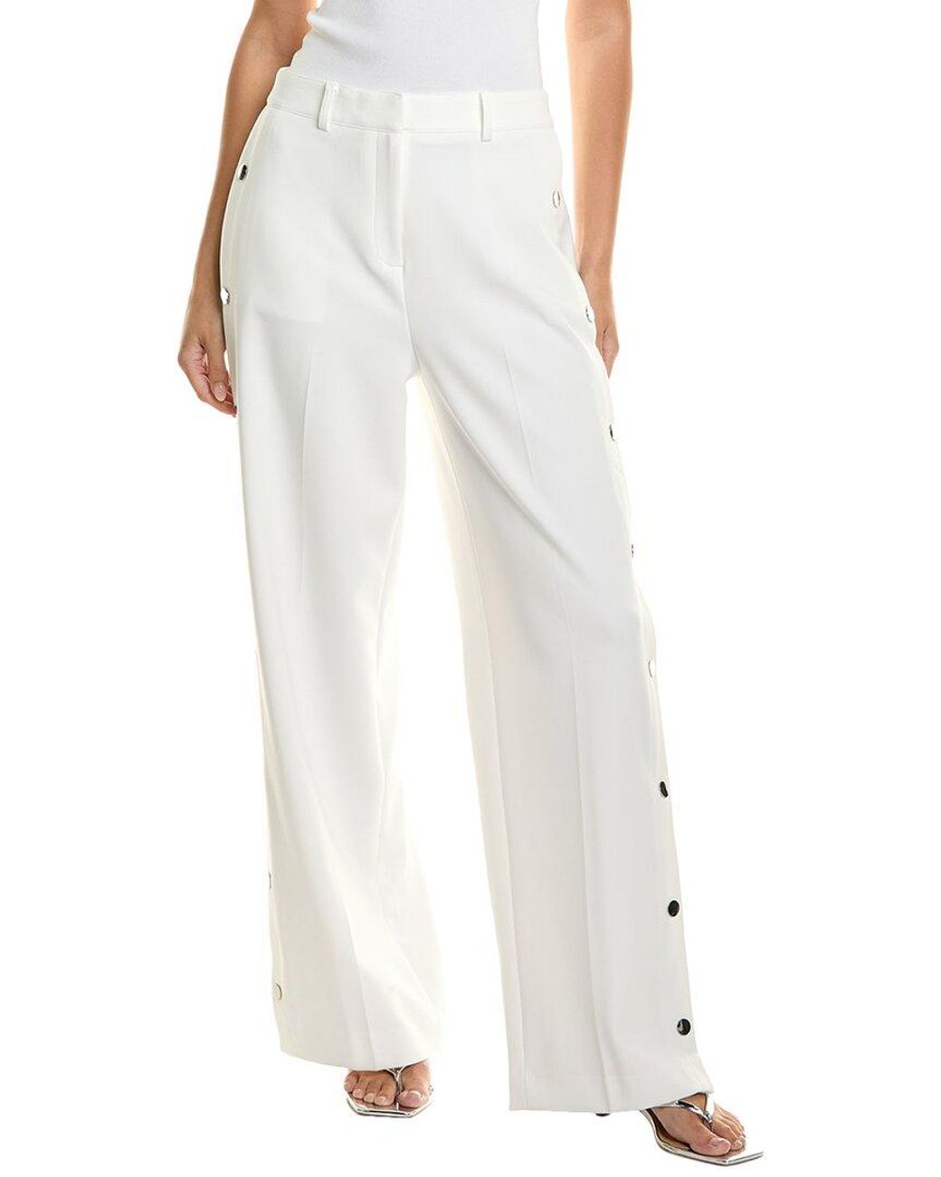 Kenneth Cole Fly Front High-Rise Side Snap Pant in White | Lyst