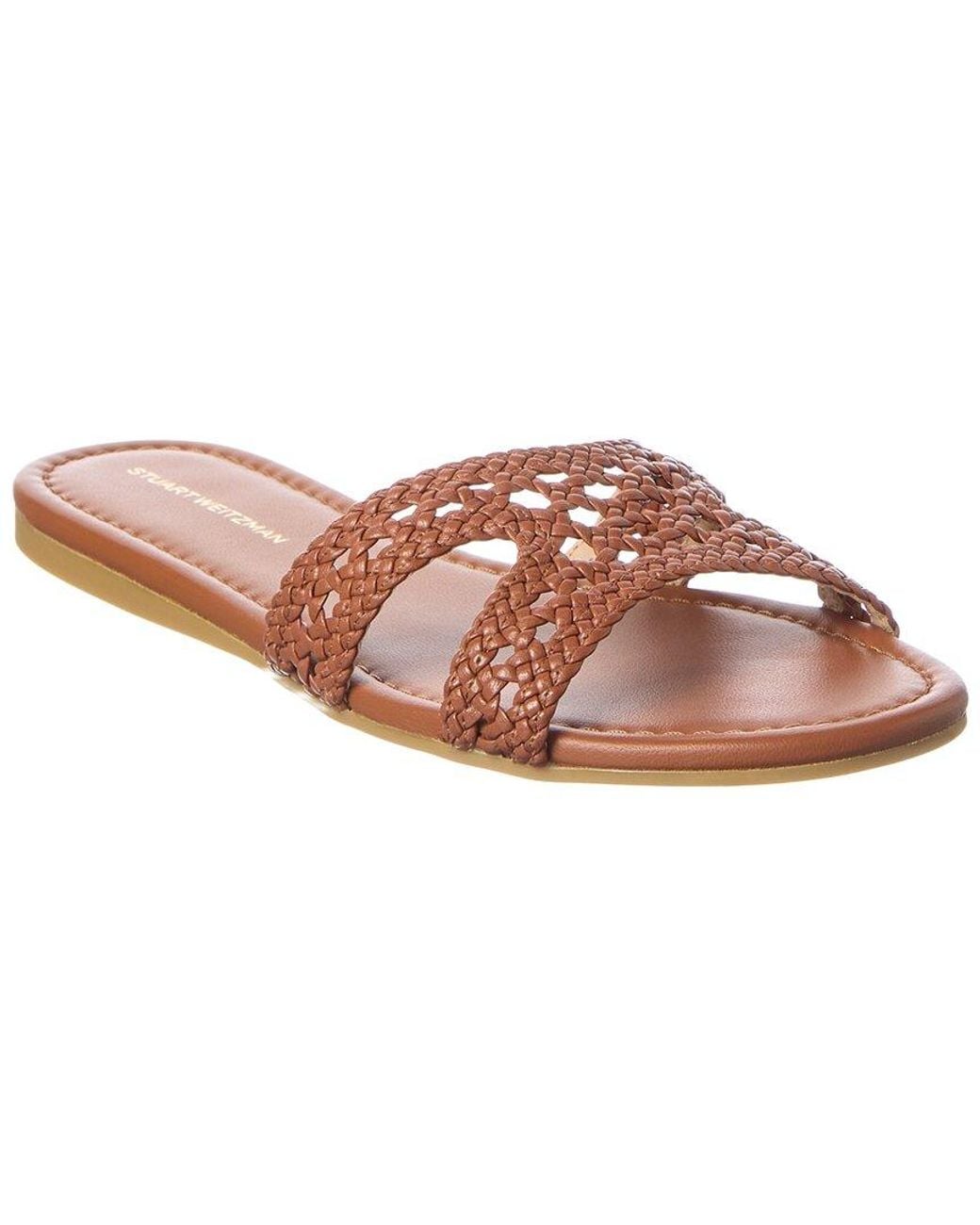 Stuart Weitzman Pink Briar Slide Leather Sandal
