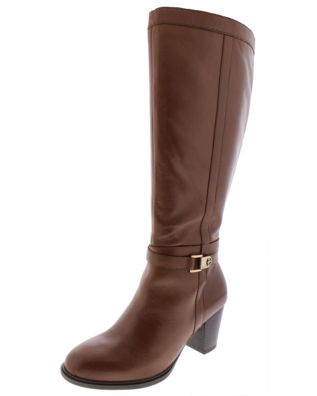 Giani Bernini Leather Wide Calf Knee Boots in Brown Lyst
