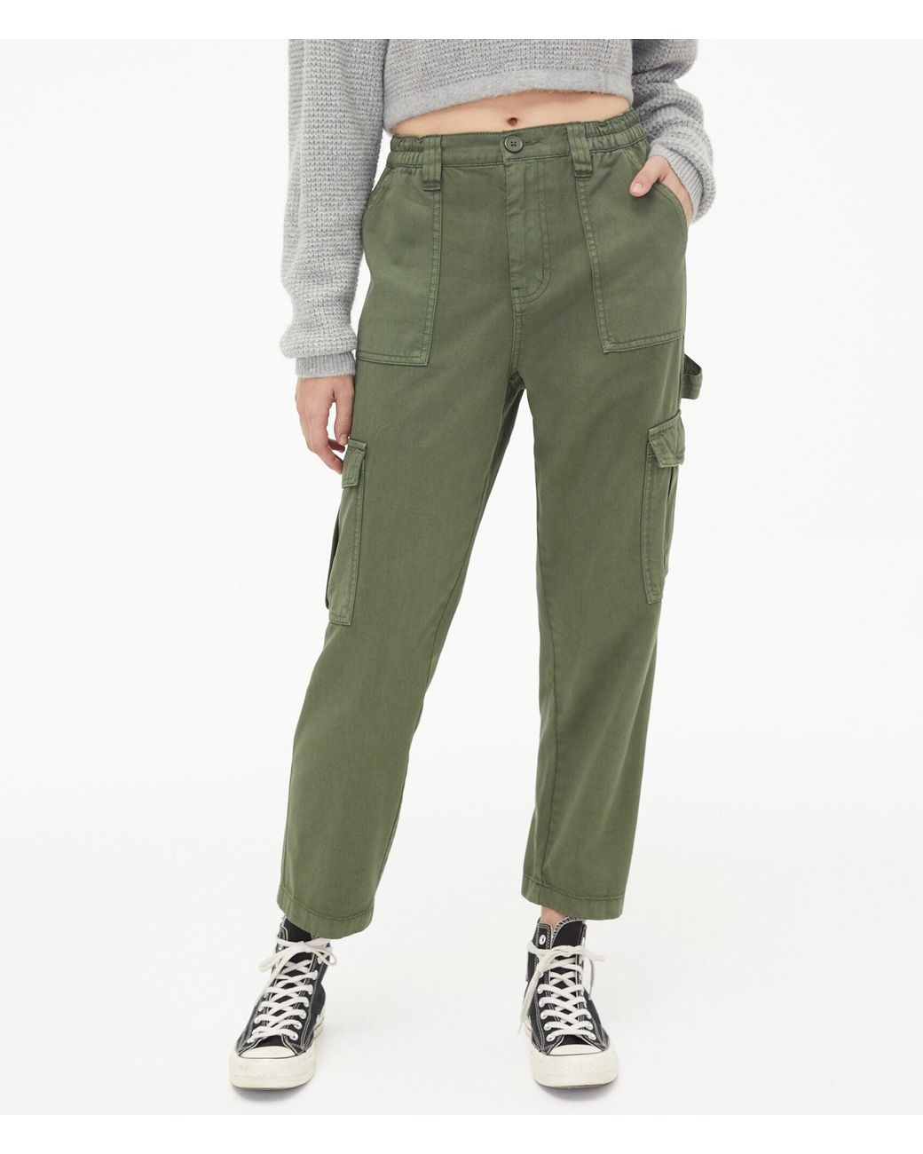 Aéropostale High-rise Straight Cargo Pants in Green | Lyst