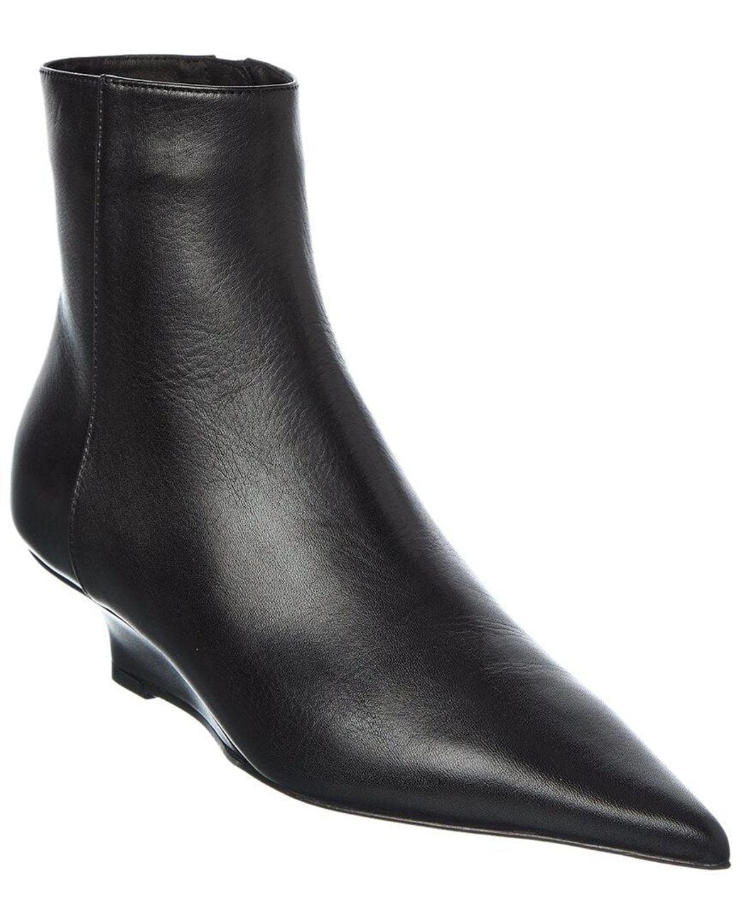 Totême Black Leather Bootie