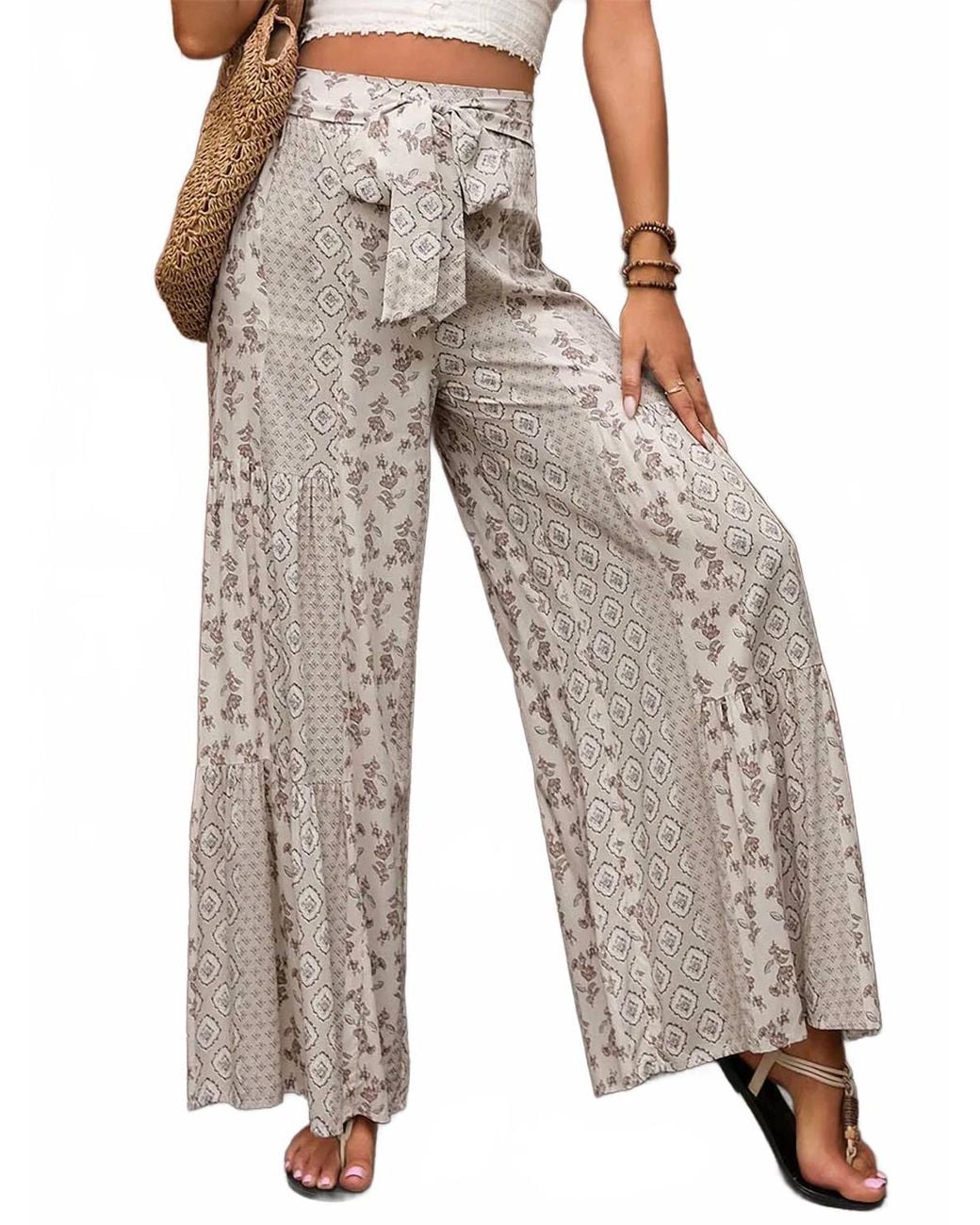 Manhayyan High Rise Saachi Mad About Manhattan Palazzo Pants in Gray | Lyst
