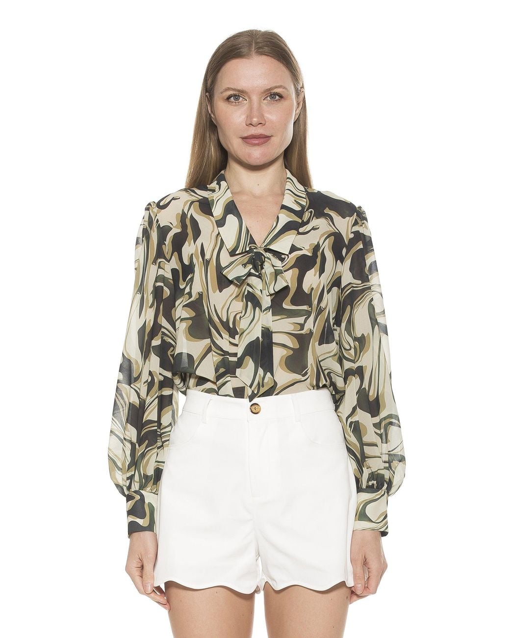 Alexia Admor White Serena Blouse