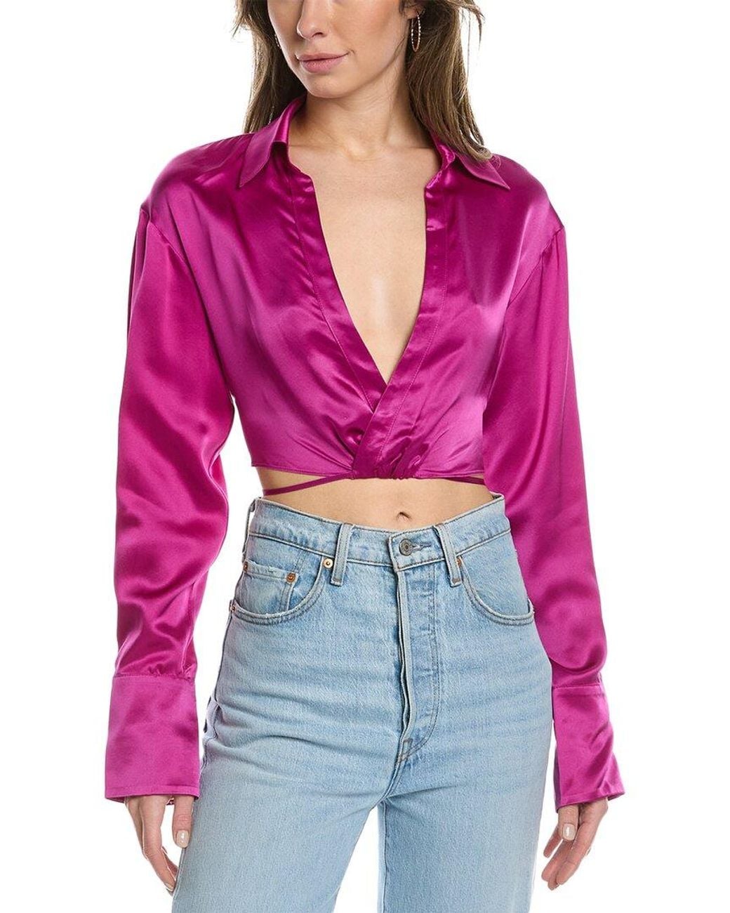 Nicholas Red Edeline Silk Top
