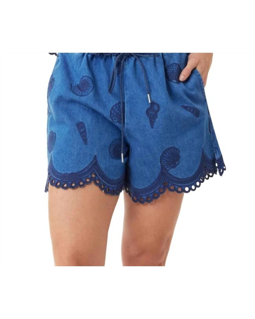Habitual Blue Seashell Pull On Short