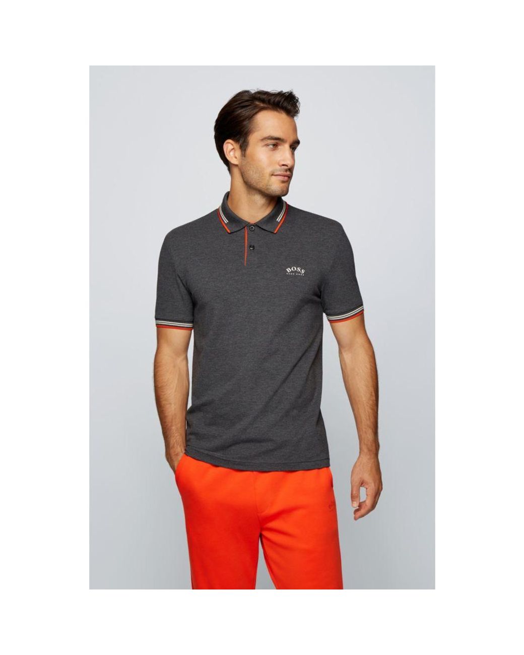 hugo boss dark grey polo shirt