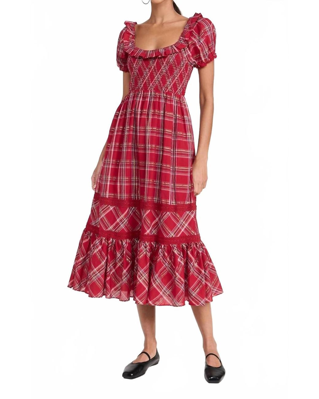 LoveShackFancy Red Gerania Dress